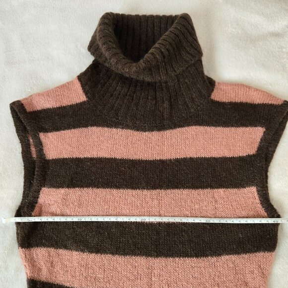 Vintage Y2K Killah by Sixty Striped Knit Sweater Dress Brown Pink Sleeveless S - Picture 7 of 12